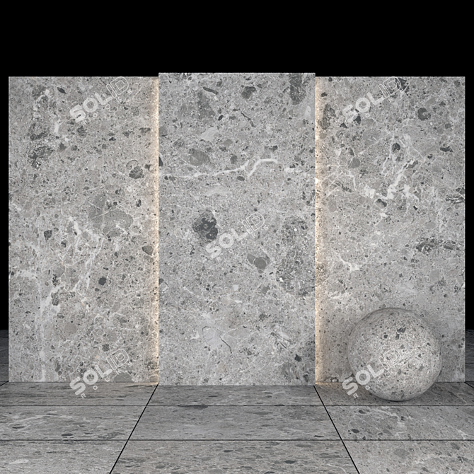 Sarita Gray Stone: High-Quality Texture Pack 3D model image 1