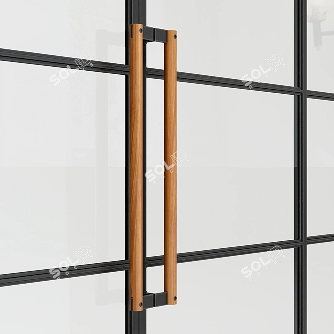 Industrial Loft Glass Partition 3D model image 4