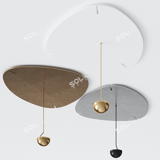 Flow Steel LED Ceiling Lamp 3D model image 2