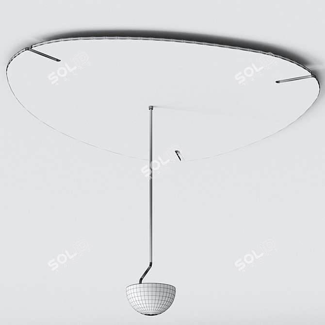 Flow Steel LED Ceiling Lamp 3D model image 4