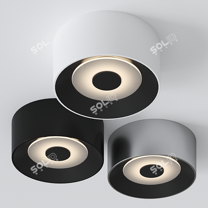 Contemporary Aluminium LED Ceiling Lamp 3D model image 1