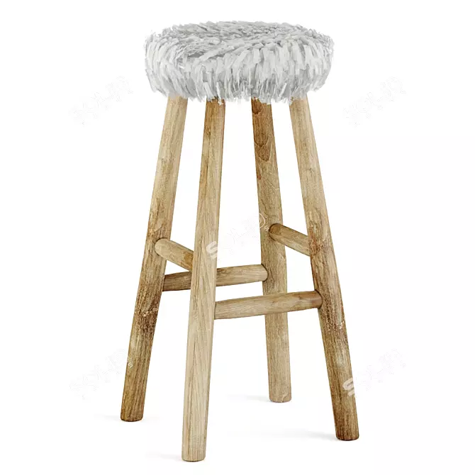 Rustic-inspired Numa Bar Stool 3D model image 1