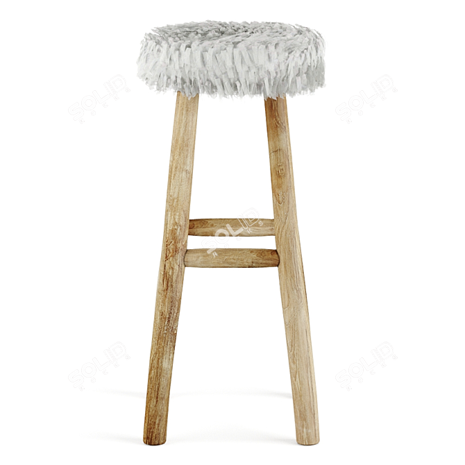 Rustic-inspired Numa Bar Stool 3D model image 2