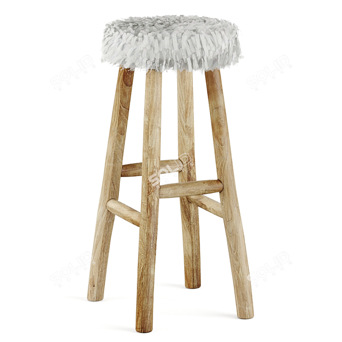 Rustic-inspired Numa Bar Stool 3D model image 3