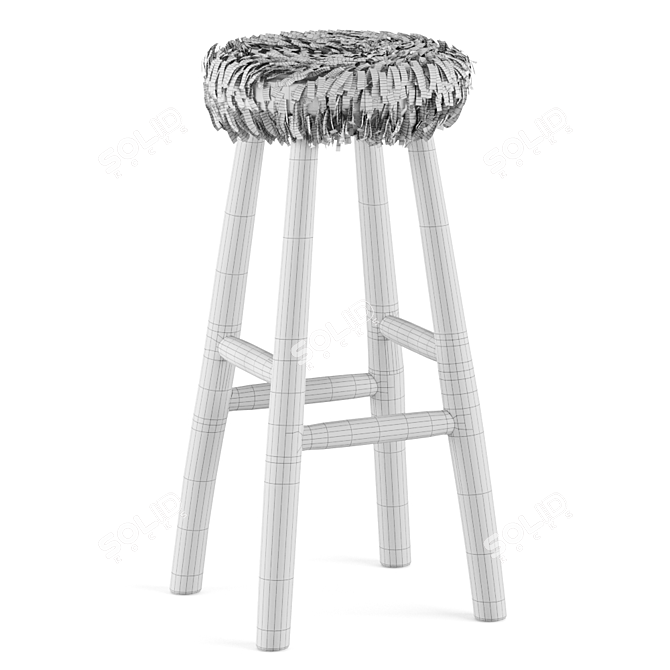 Rustic-inspired Numa Bar Stool 3D model image 4