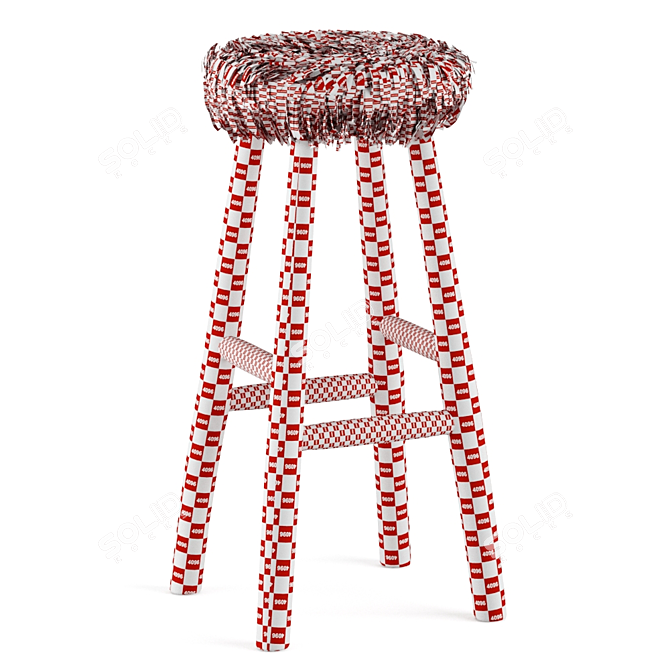 Rustic-inspired Numa Bar Stool 3D model image 5