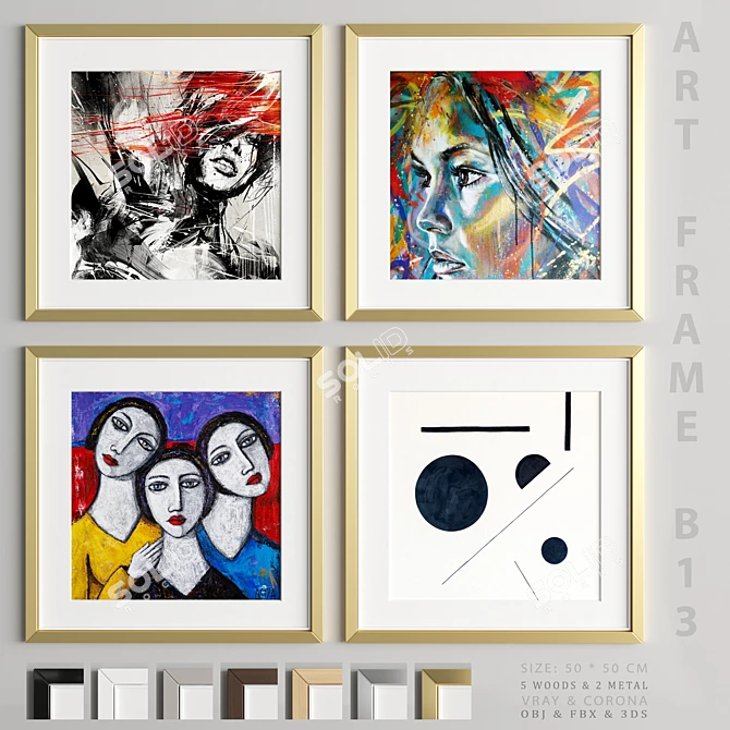 Modern Art Frame Collection 3D model image 1