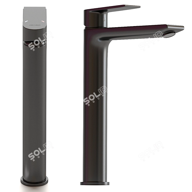 Clever Agora Xtreme 240: Stylish Black Basin Mixer 3D model image 2