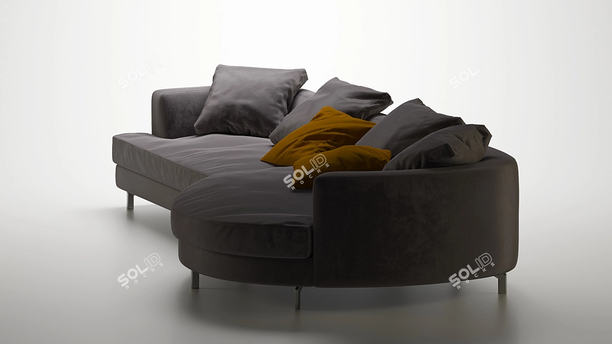 Modern Chaise Sectional Sofa 3D model image 3