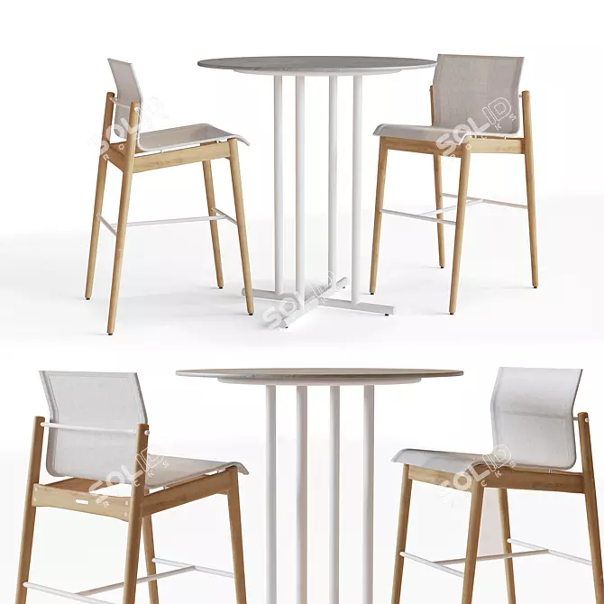 Sway Bar Stool by Gloster: Elegant and Comfortable 3D model image 1