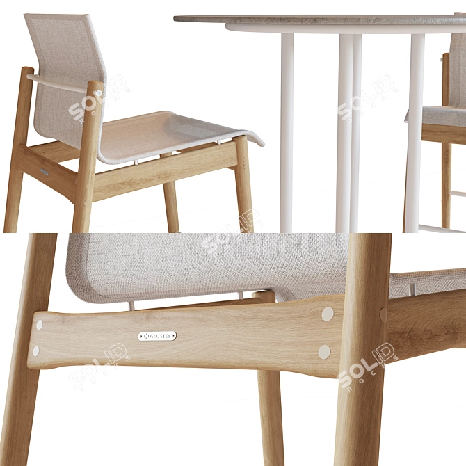 Sway Bar Stool by Gloster: Elegant and Comfortable 3D model image 2