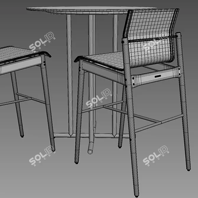 Sway Bar Stool by Gloster: Elegant and Comfortable 3D model image 3