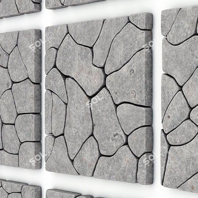 Rock Fragment Panel Windows 3D model image 2