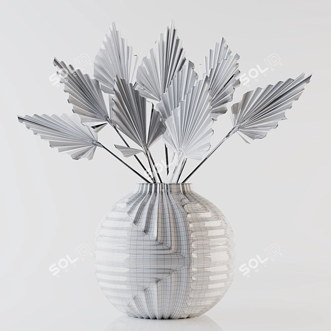 Tropical Vibes: Dried Palm Leaves 3D model image 3