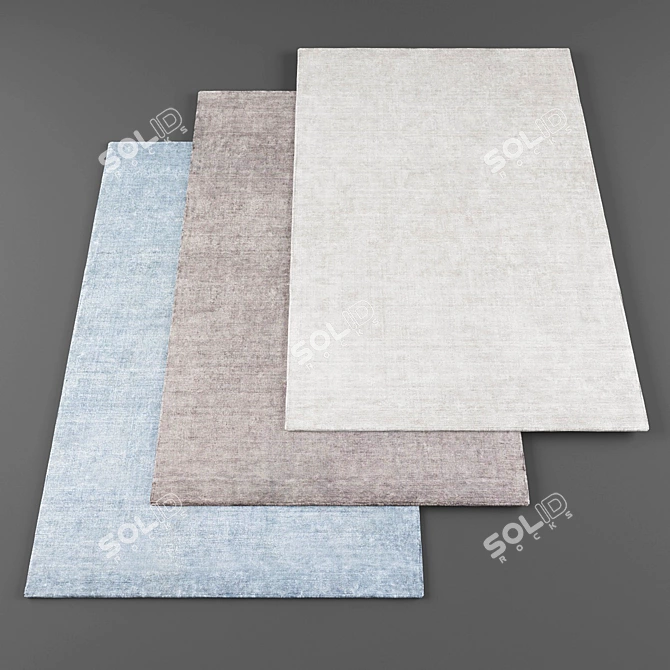 High Resolution Rugs Bundle: 4 Textured 3D Models 3D model image 1