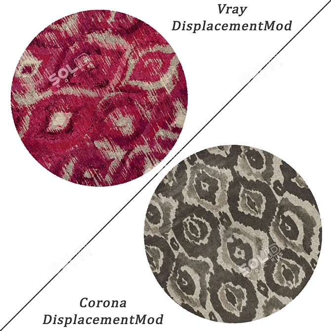 Round Carpets Set - Variety of Textures for 3D Renders 3D model image 2