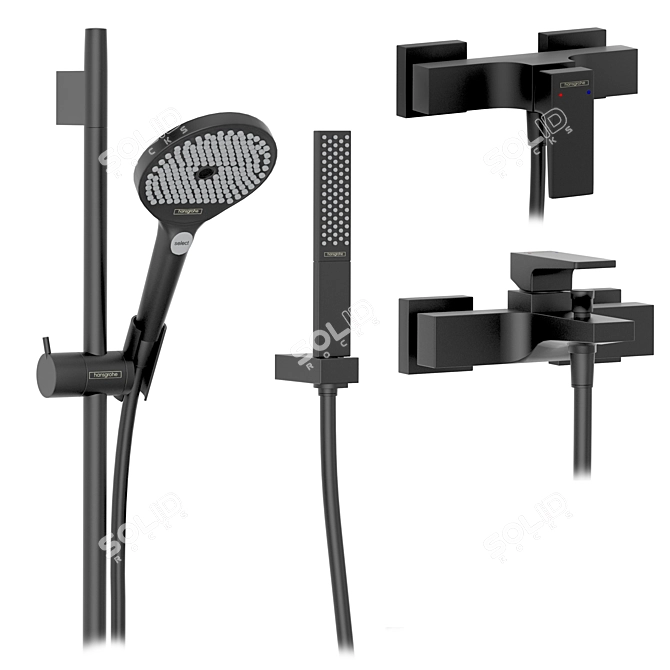 Title: Luxury Hansgrohe Rainfinity Bathroom Set 3D model image 2