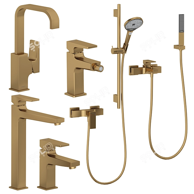 Title: Luxury Hansgrohe Rainfinity Bathroom Set 3D model image 5