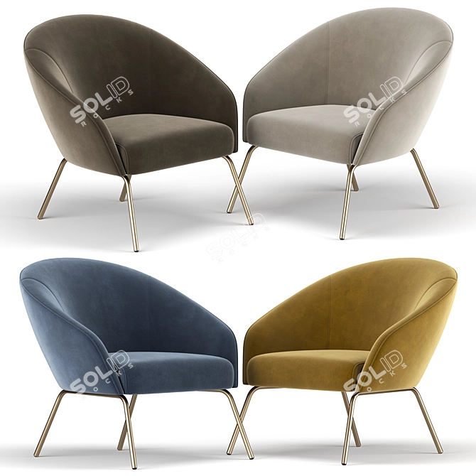 Hillside Accent Chair: Comfortably Chic 3D model image 2