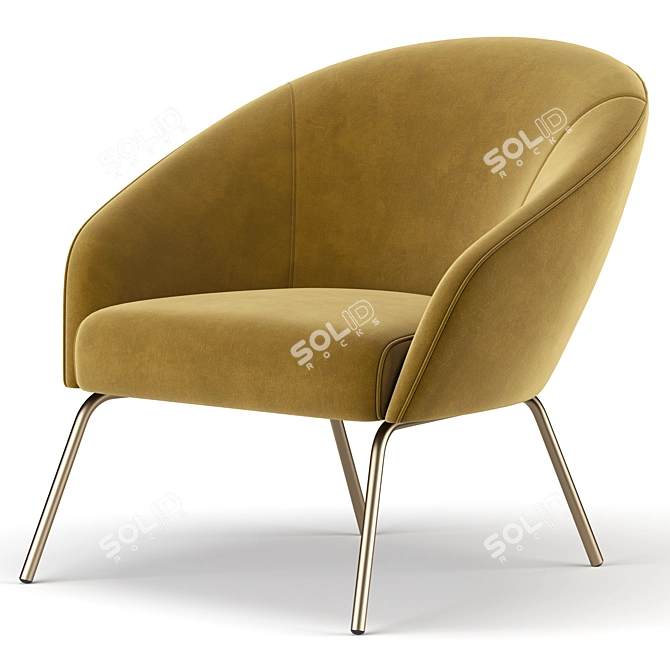 Hillside Accent Chair: Comfortably Chic 3D model image 4