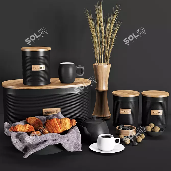 Elegant Kitchen Decor Set 3D model image 1