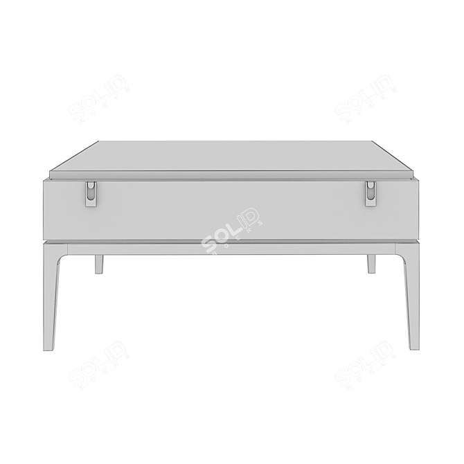 Glamor Leather Coffee Table: Elegant British Art Deco 3D model image 4