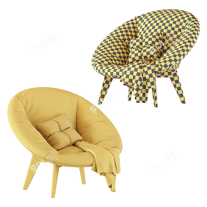 Vincent Sheppard Rattan Armchair: Stylish Oak Base 3D model image 5