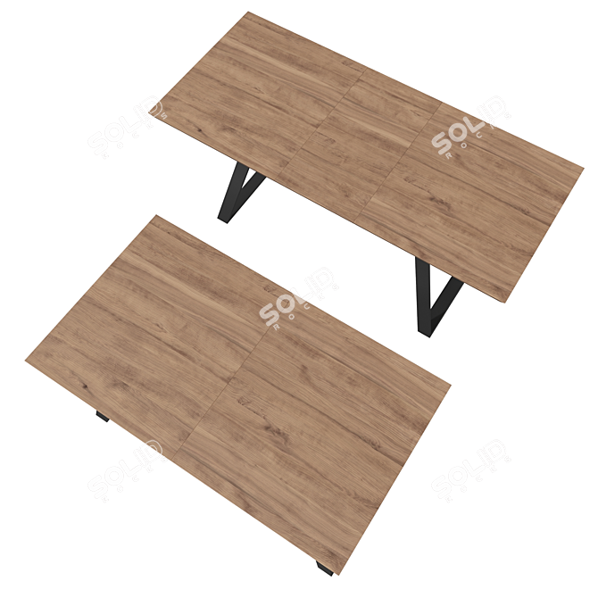 Modern Folding Table Maryland 120-160 3D model image 3