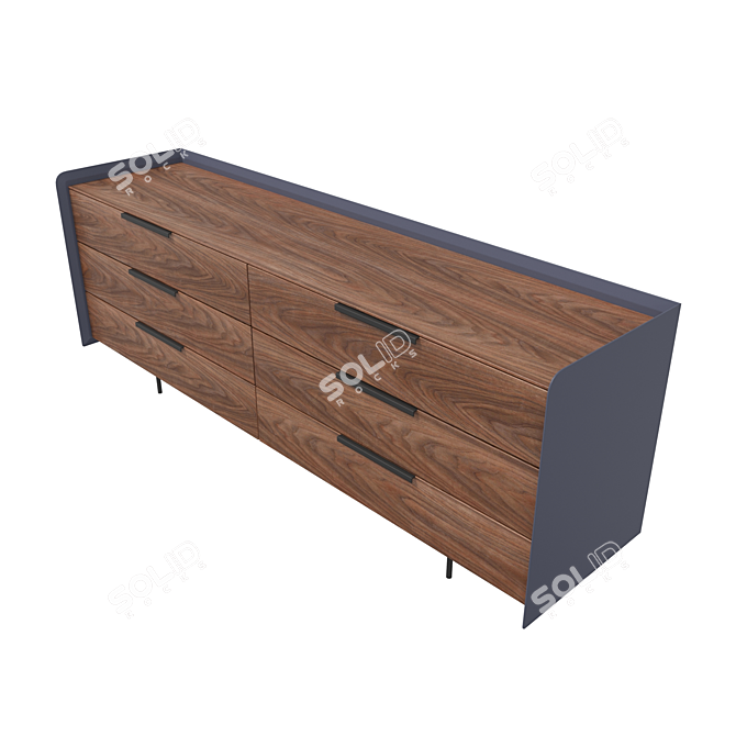 Elegant Elias Dresser: Stylish Storage Solution 3D model image 2