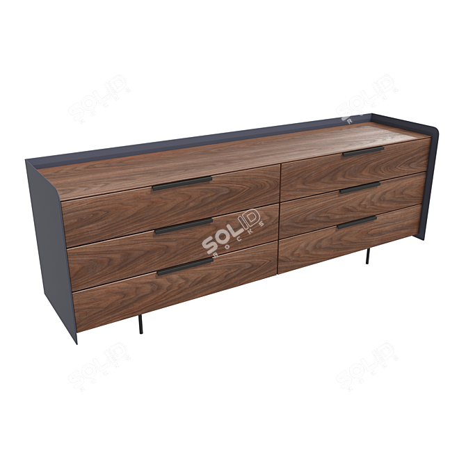 Elegant Elias Dresser: Stylish Storage Solution 3D model image 5