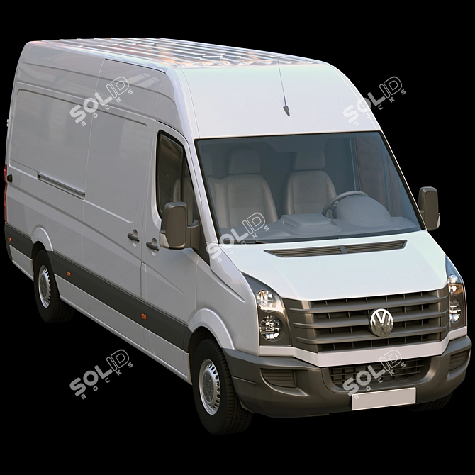 VW Crafter Box: Restyled & Spacious 3D model image 5