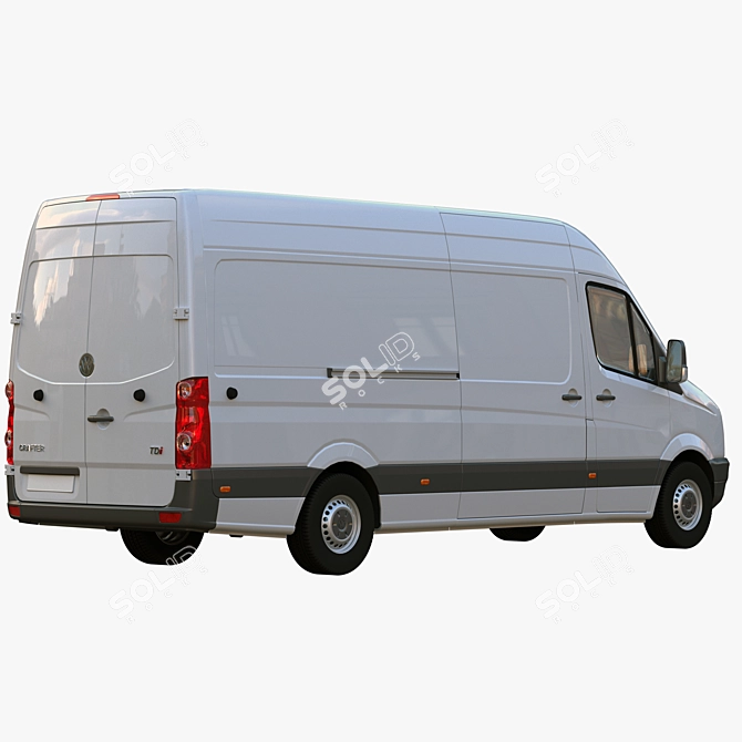 VW Crafter Box: Restyled & Spacious 3D model image 1