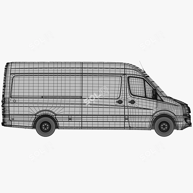 VW Crafter Box: Restyled & Spacious 3D model image 3