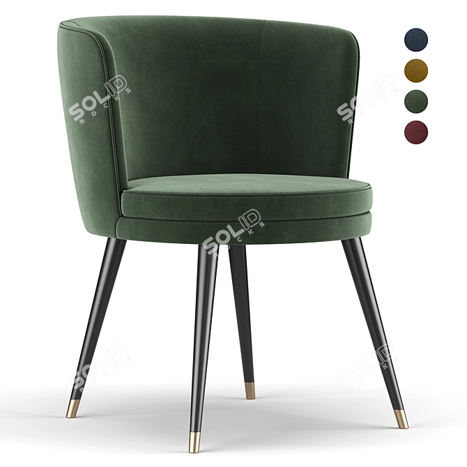 Elegant Greige Dining Chair 3D model image 1