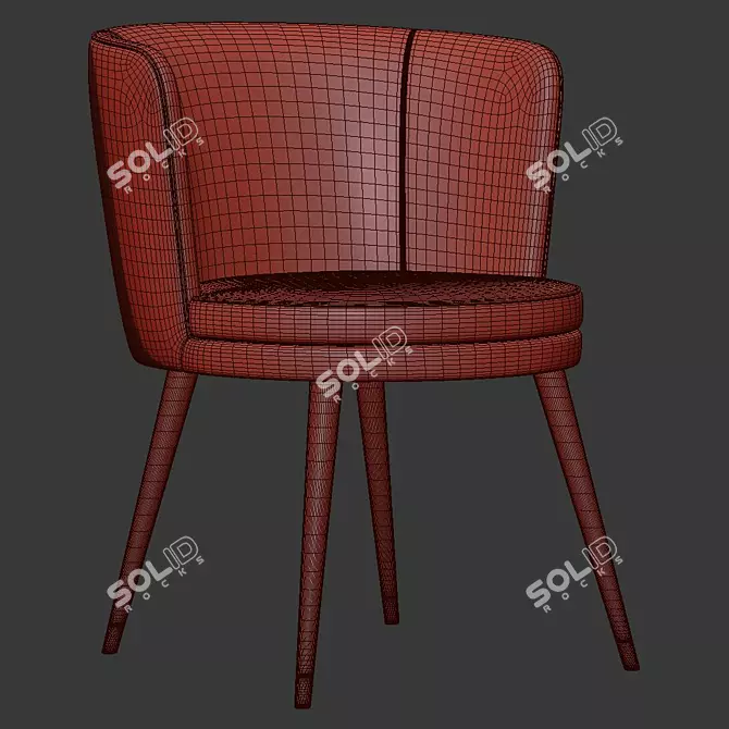 Elegant Greige Dining Chair 3D model image 5