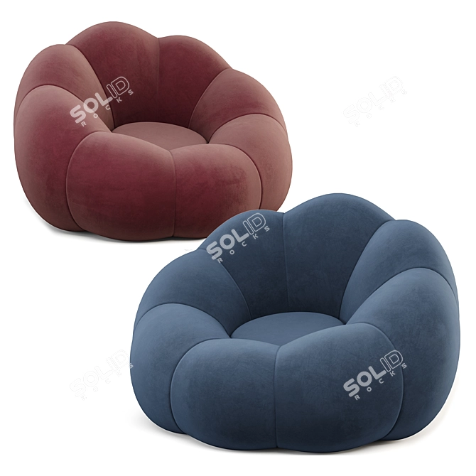 Cozy Pumpkin Bean Bag Chair 3D model image 2