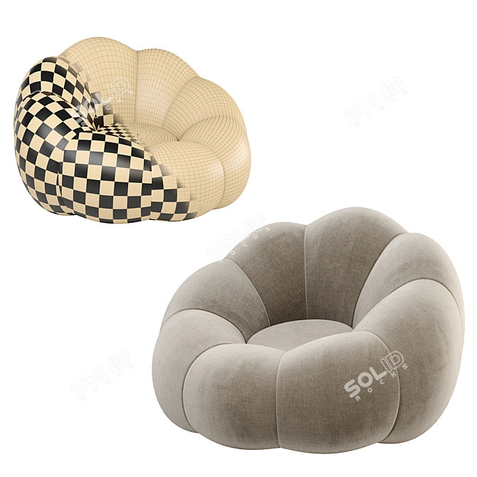 Cozy Pumpkin Bean Bag Chair 3D model image 3