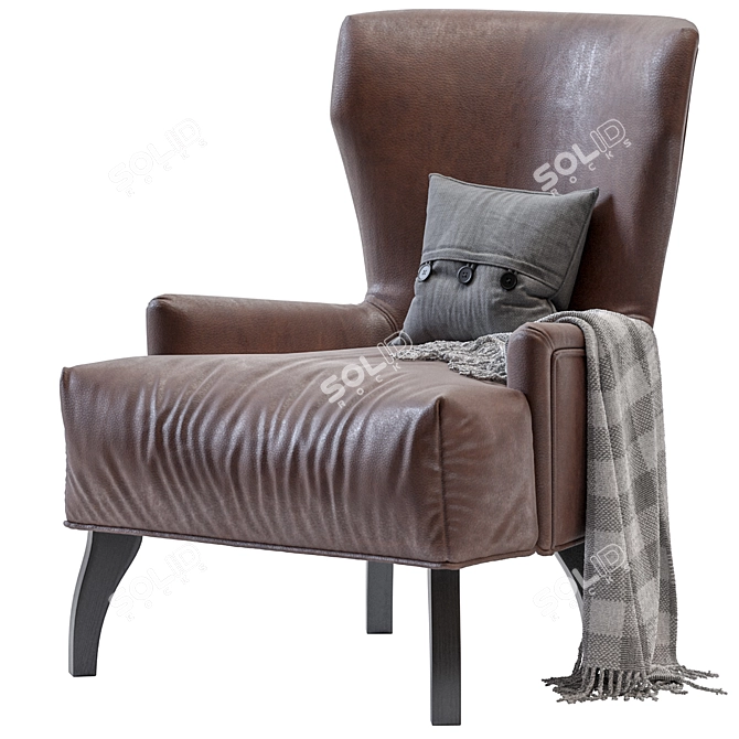 Kano Leather Armchair: Stylish Comfort for Your Home 3D model image 4