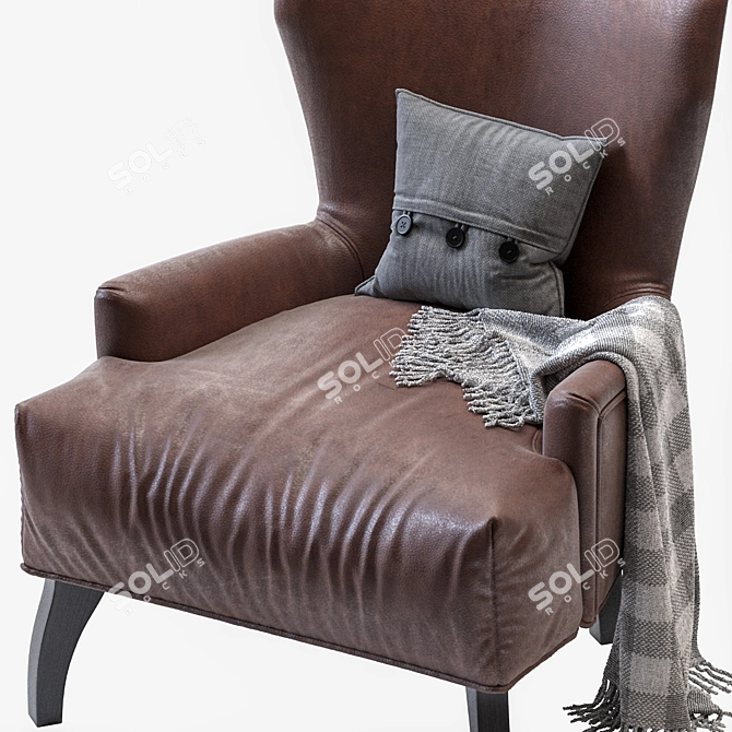 Kano Leather Armchair: Stylish Comfort for Your Home 3D model image 5