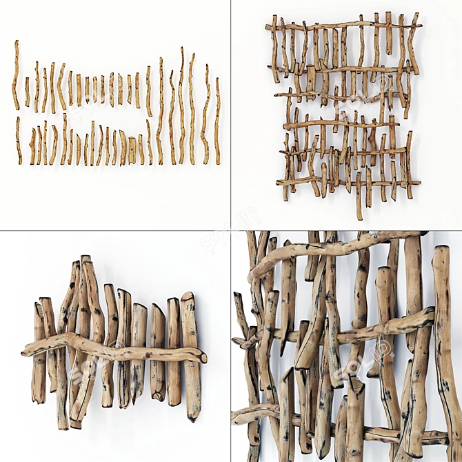 Branch Log Crafts: Old Branch Construction Kit 3D model image 2