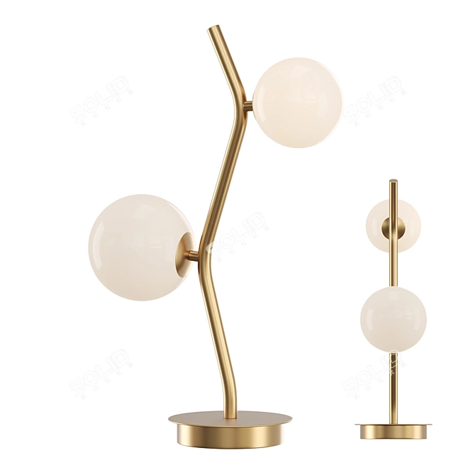 Title: Minimalist Glass Sphere Desk Lamp 3D model image 1