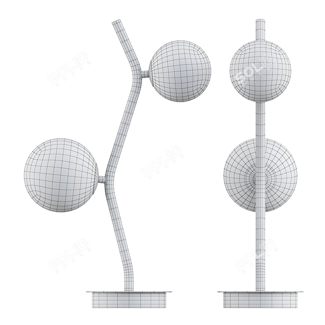 Title: Minimalist Glass Sphere Desk Lamp 3D model image 3