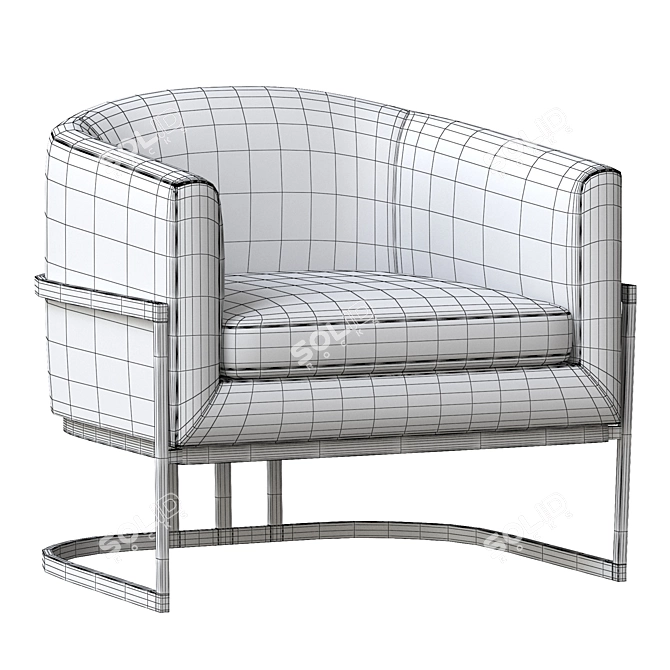 Ambrosia Sleek Smoke Tub Chair 3D model image 5