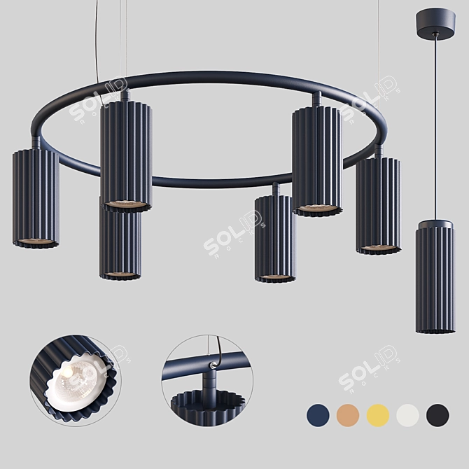 Scandinavian Chic Pendant Lights 3D model image 1