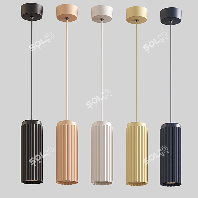 Scandinavian Chic Pendant Lights 3D model image 4