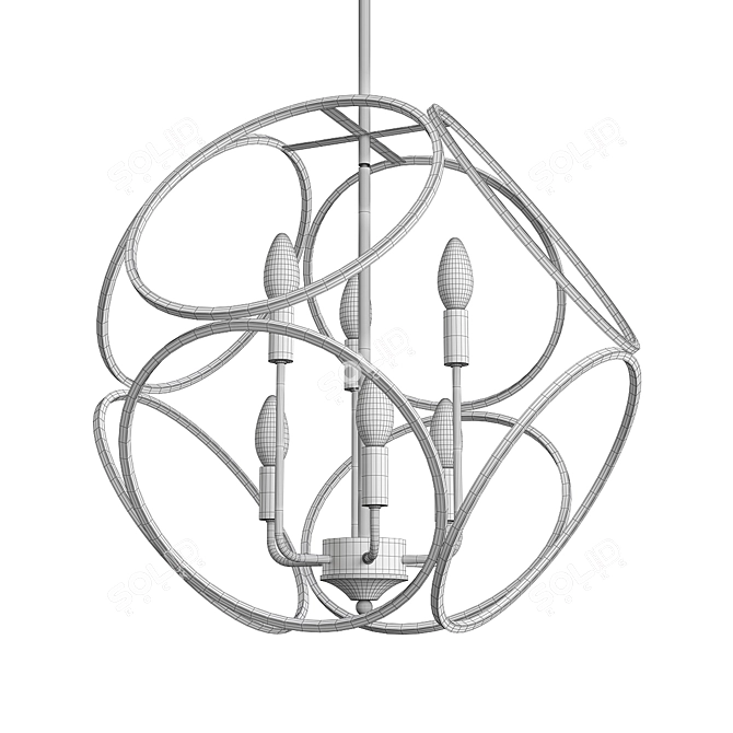 Sorrento Crystal Chandelier 3D model image 2