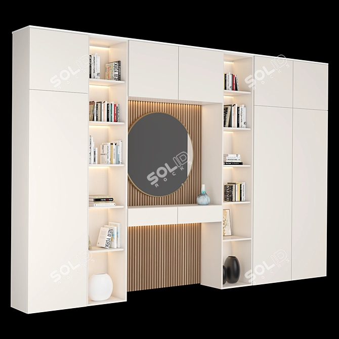 Sleek Gray Wardrobe: Modern Elegance 3D model image 2