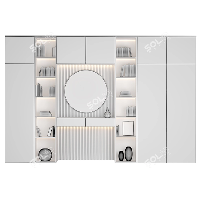 Sleek Gray Wardrobe: Modern Elegance 3D model image 3