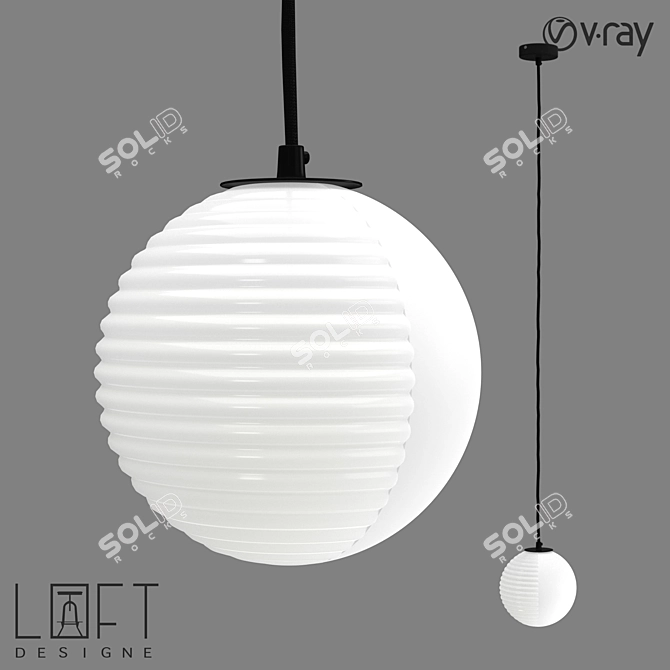 Industrial Glass Pendant Light 3D model image 1