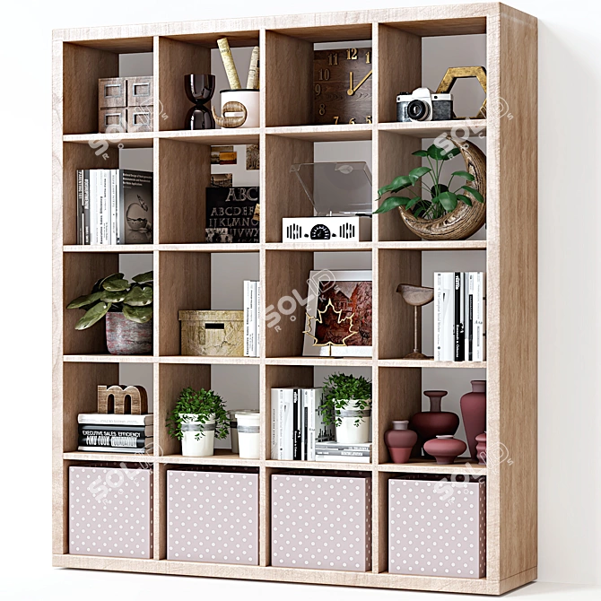 Organize in Style: Ikea Kallax Rack 3D model image 3